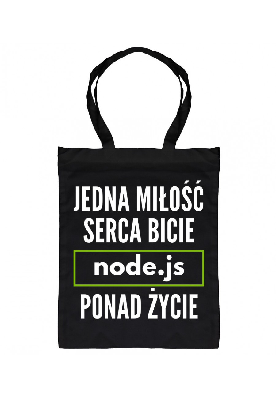 Torba bawełniana Jedna miłość, serca bicie, node.js ponad życie