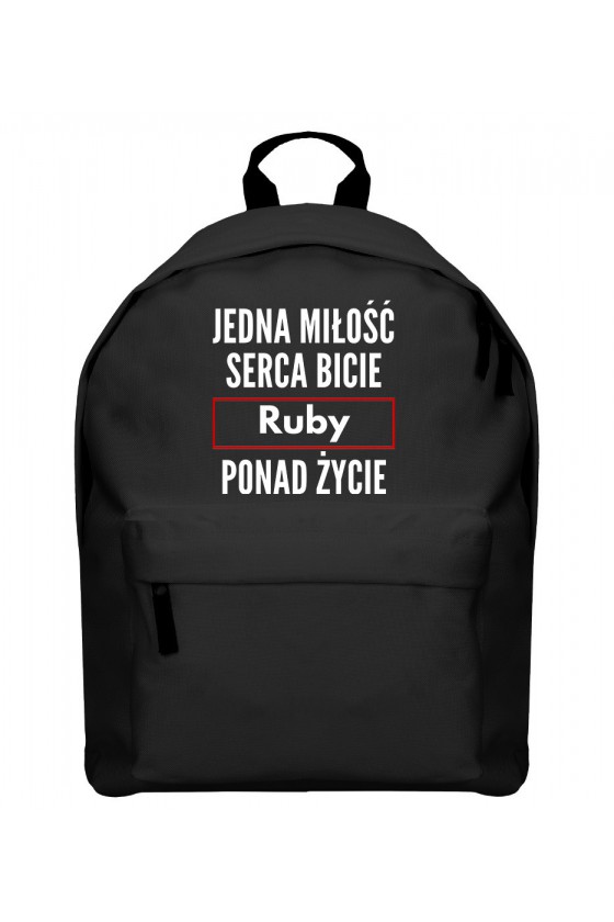 Plecak Jedna miłość, serca bicie, Ruby ponad życie