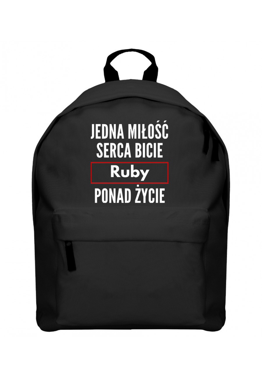 Plecak Jedna miłość, serca bicie, Ruby ponad życie