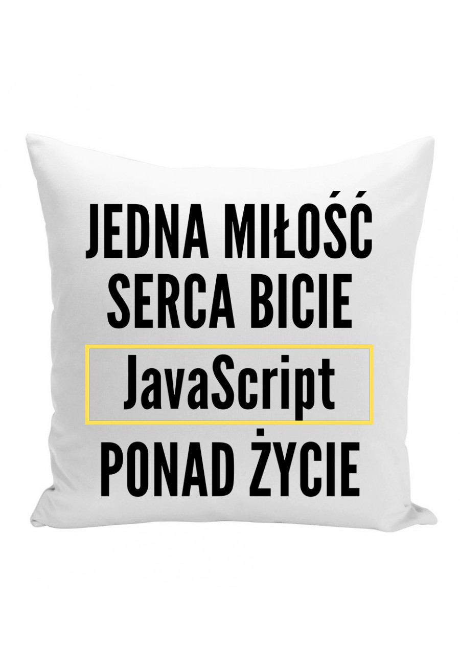 Poduszka Jedna miłość, serca bicie, JavaScript ponad życie