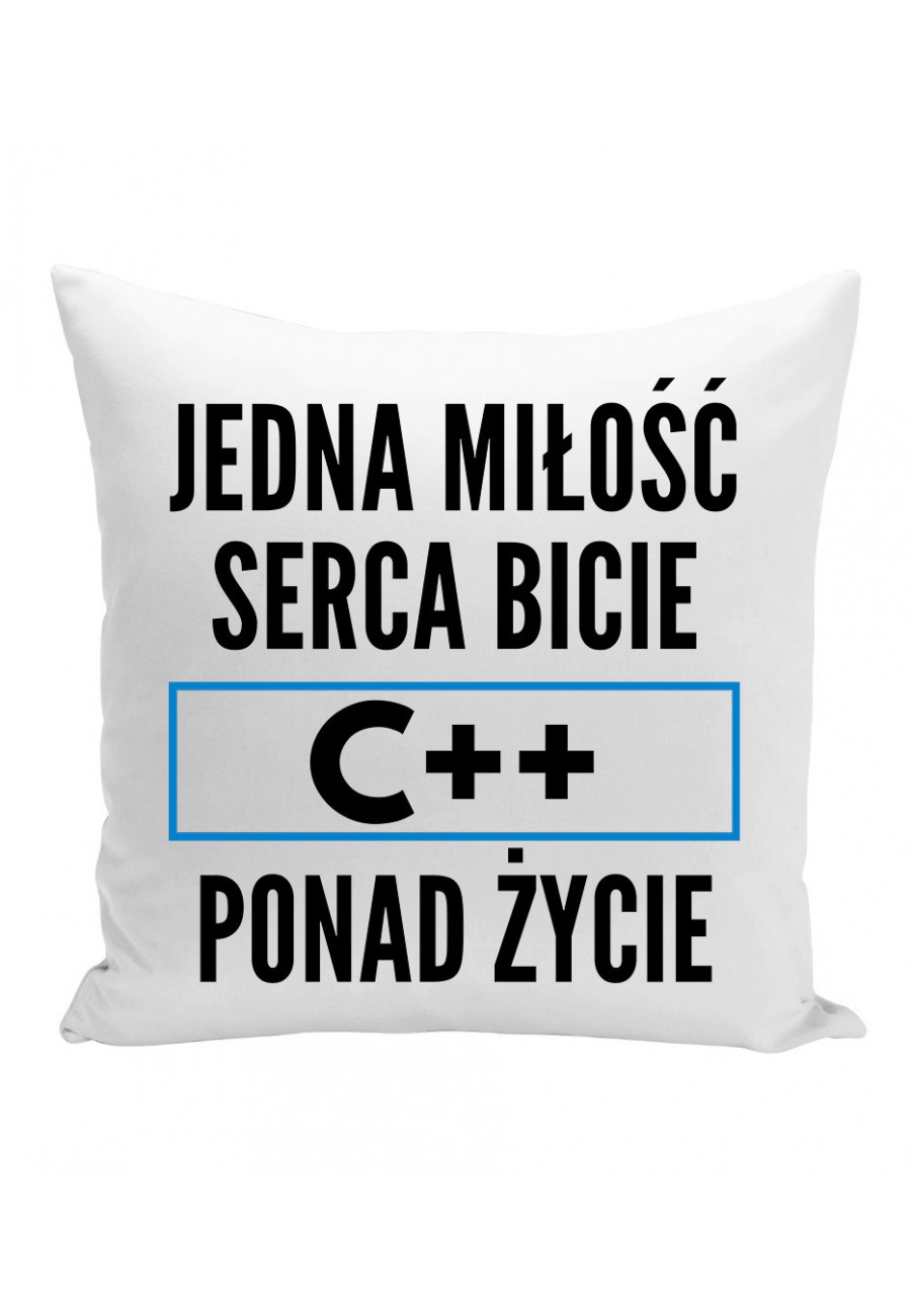 Poduszka Jedna miłość, serca bicie, C++ ponad życie