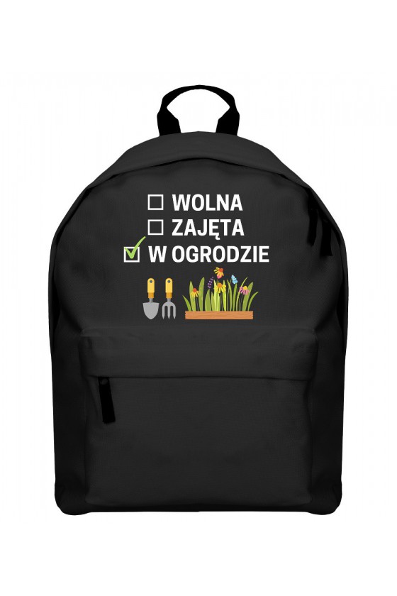 Plecak Wolna, zajęta, w ogrodzie