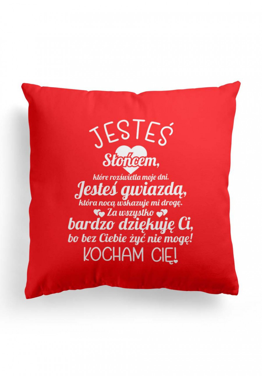 Poduszka Premium Czerwona na prezent dla ukochanej osoby - wyznanie