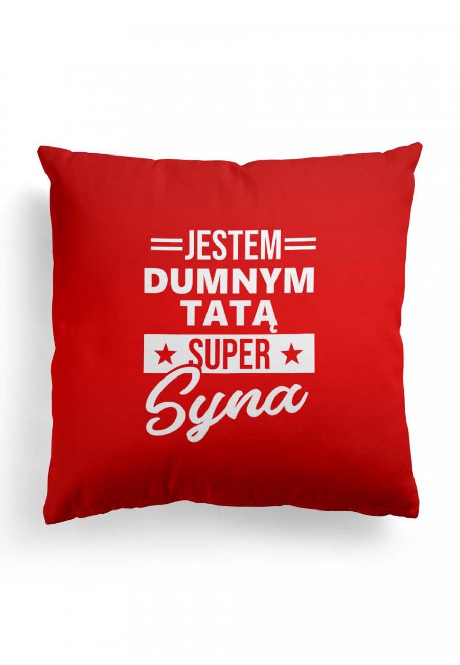 Poduszka Premium Jestem Dumnym Tatą Super Syna - czerwona