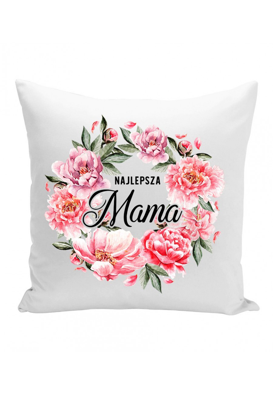 Poduszka Najlepsza Mama bukiet kwiatów