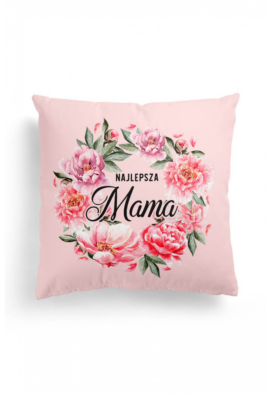 Poduszka Premium Najlepsza Mama Różowe Kwiaty