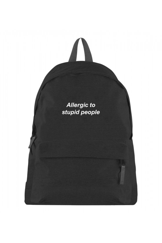 Plecak z napisem Allergic to stupid people