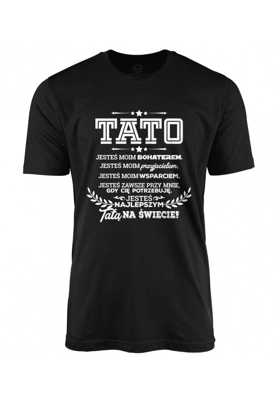 Koszulka męska Z napisem Tato jesteś moim bohaterem
