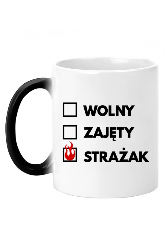 Kubek magiczny Wolny, zajęty, strażak