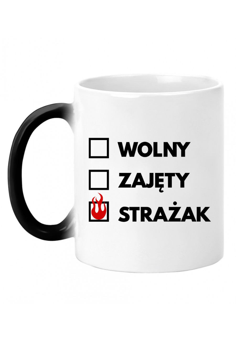 Kubek magiczny Wolny, zajęty, strażak