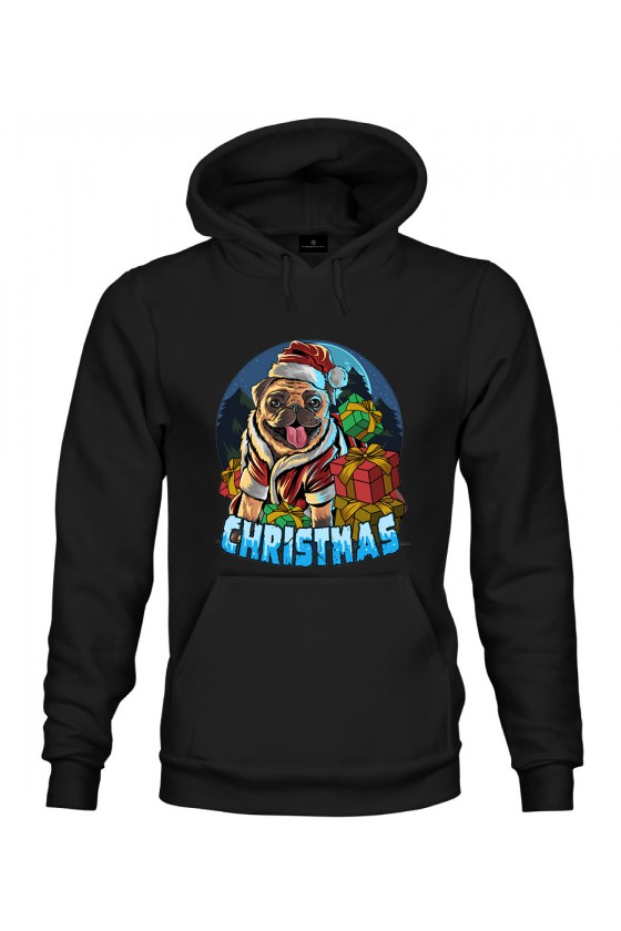 Bluza z kapturem Mops Christmas