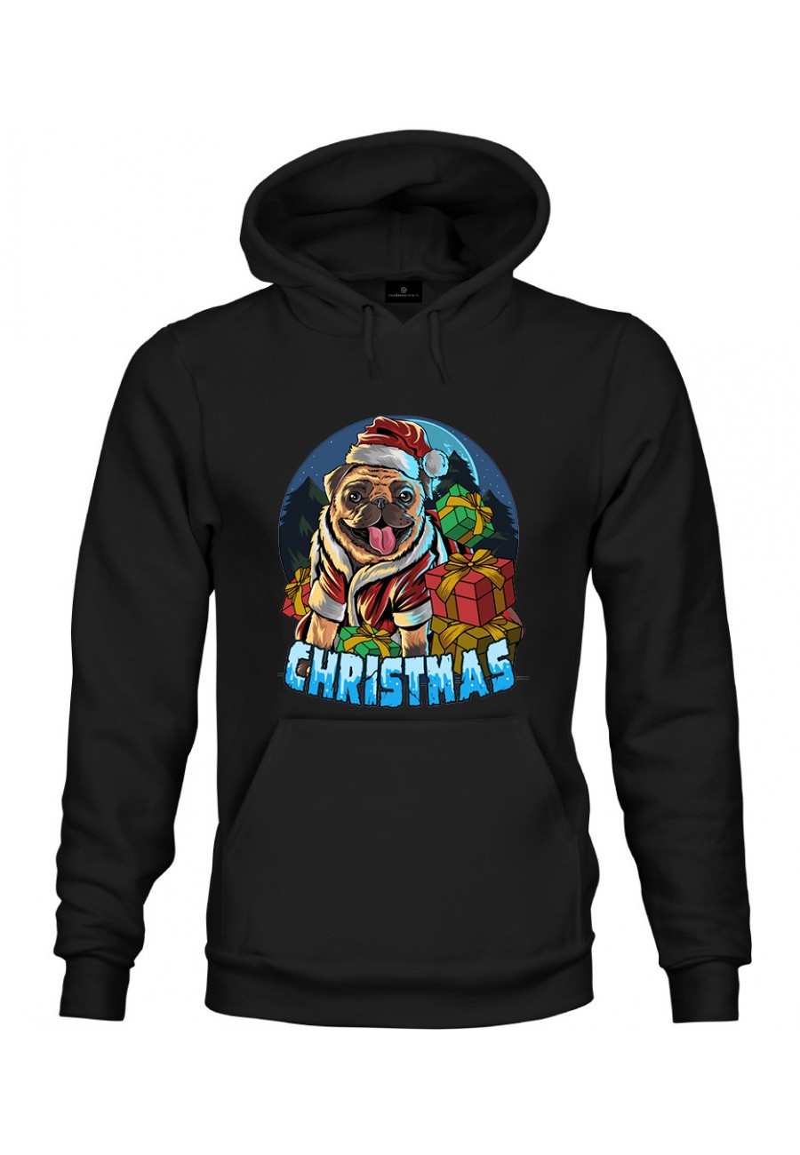 Bluza z kapturem Mops Christmas