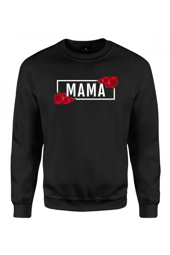 Bluza klasyczna MAMA - modny print róże