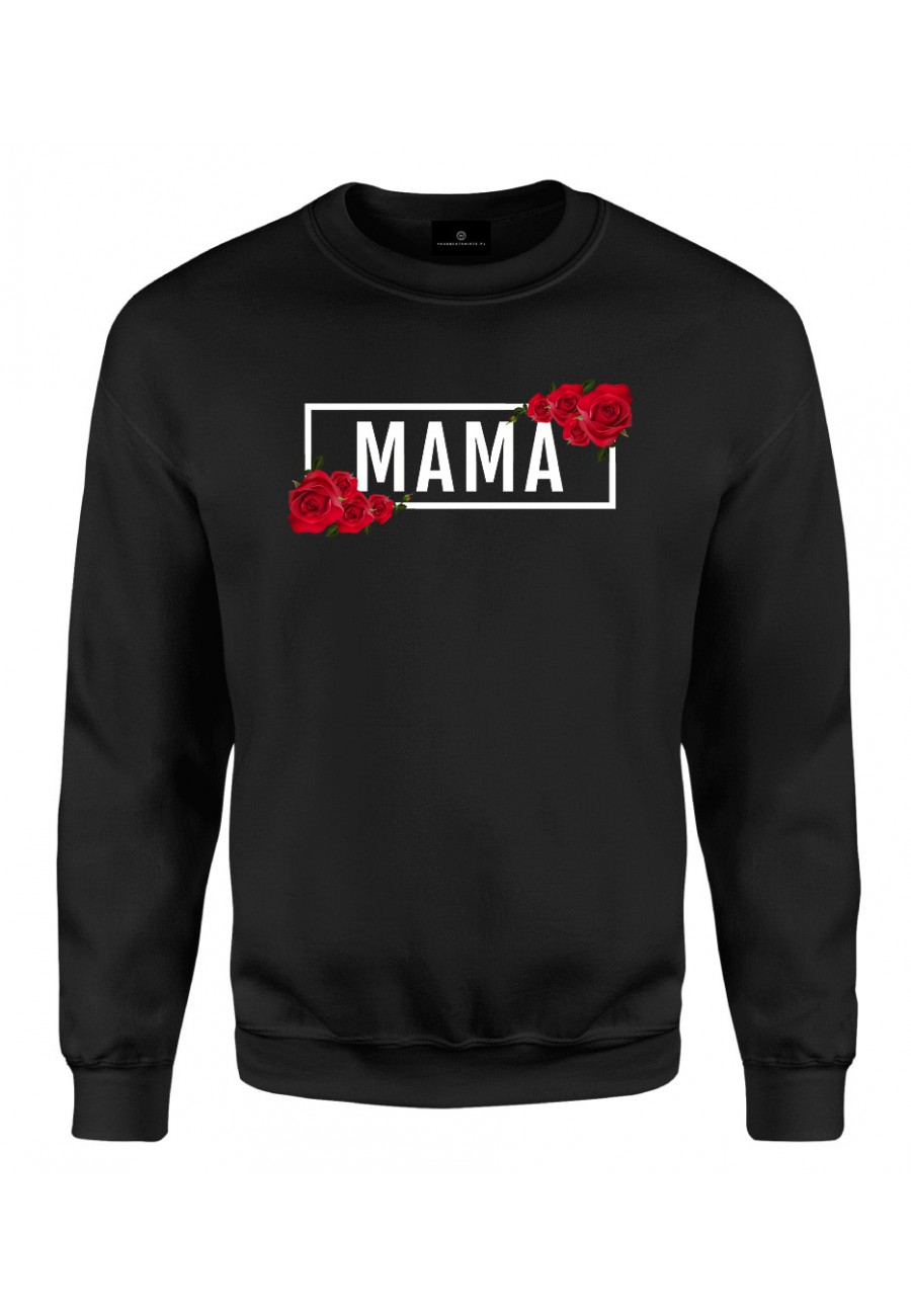 Bluza klasyczna MAMA - modny print róże