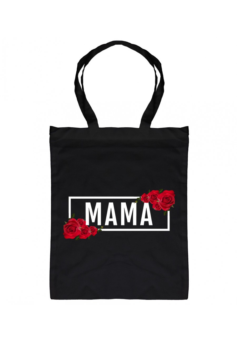 Torba Bawełniana MAMA - modny print róże