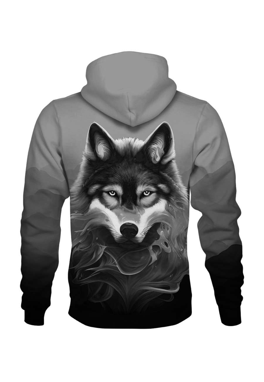 Bluza fullprint z kapturem Gray Spirit of Wolf