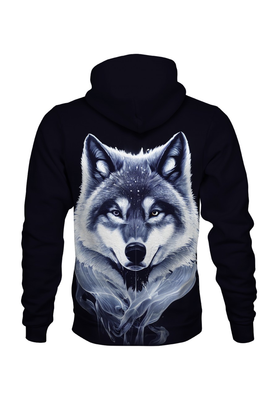 Bluza fullprint z kapturem Spiritual Wolf