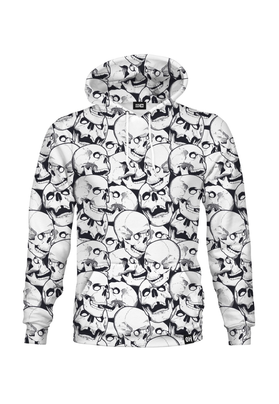 Bluza fullprint z kapturem Skull Doodle