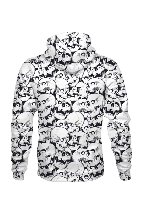 Bluza fullprint z kapturem Skull Doodle