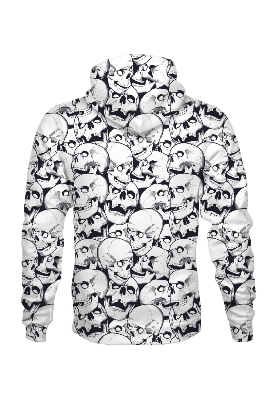 Bluza fullprint z kapturem Skull Doodle