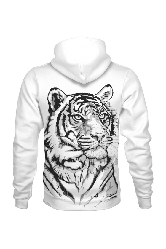 Bluza fullprint z kapturem Black and White Tiger