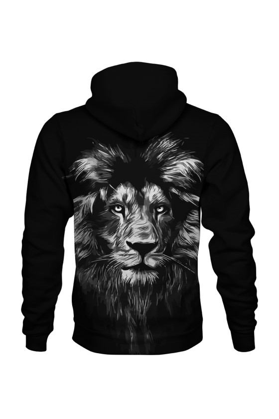 Bluza fullprint z kapturem Black and White Lion