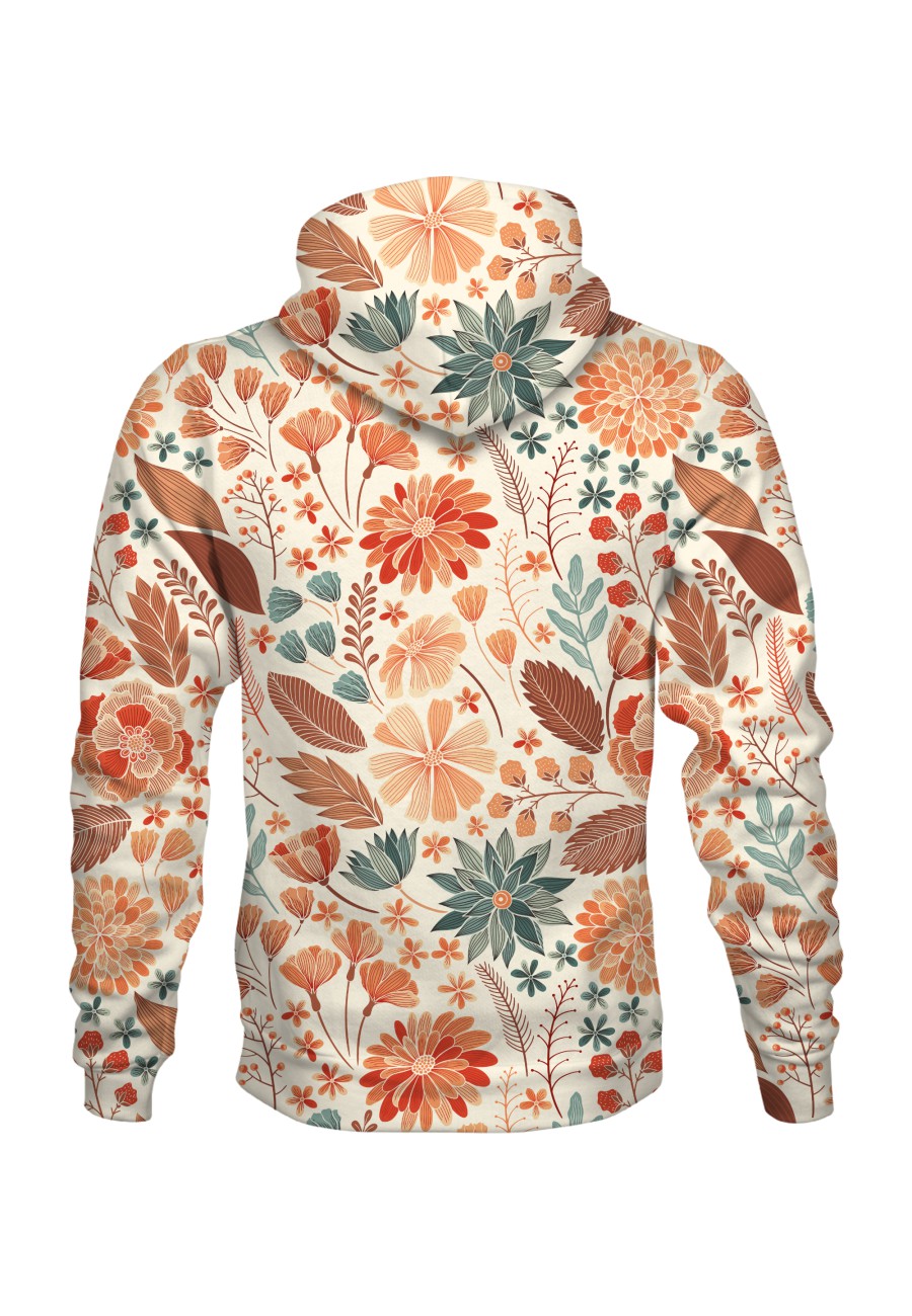 Bluza fullprint z kapturem Fall Flower Pattern