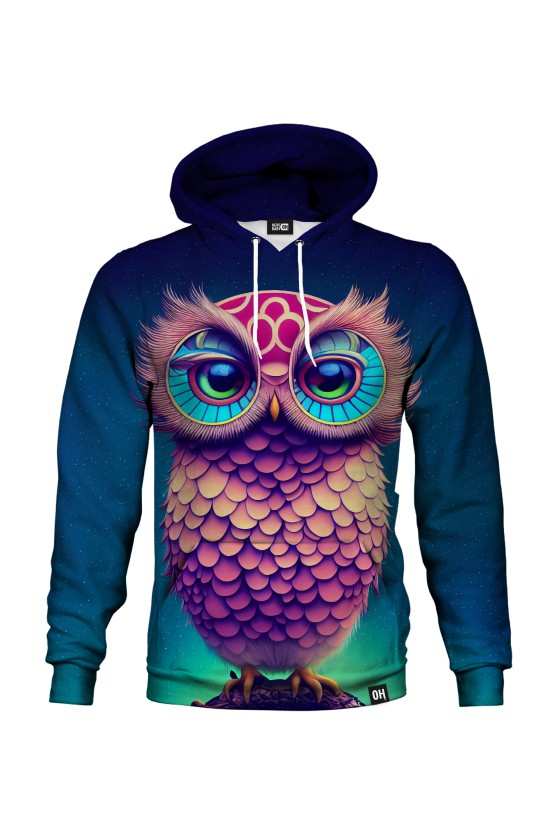 Bluza fullprint z kapturem Colorful Owl