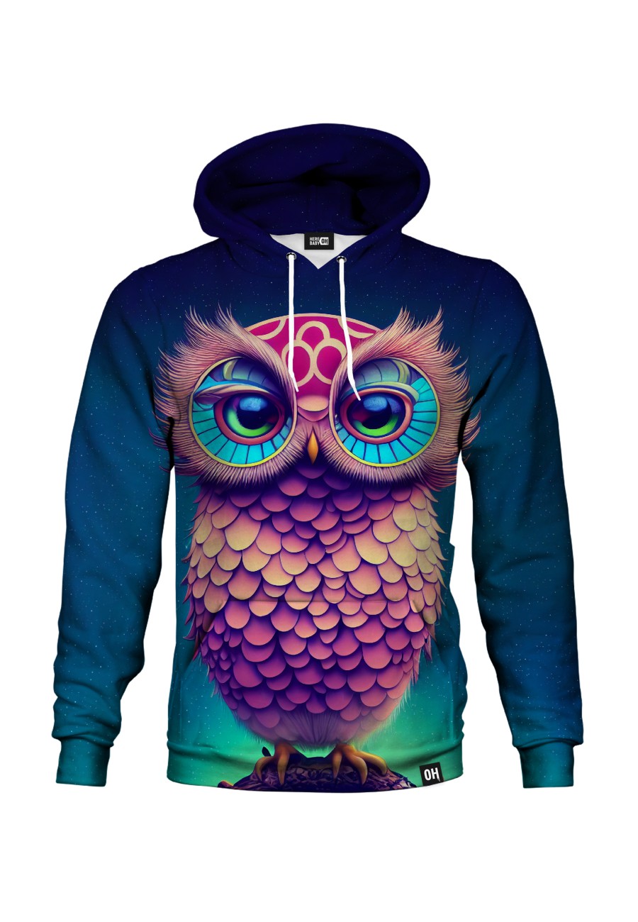 Bluza fullprint z kapturem Colorful Owl