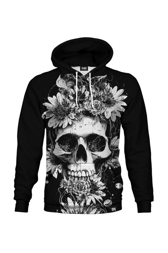 Bluza fullprint z kapturem Flowered Skull