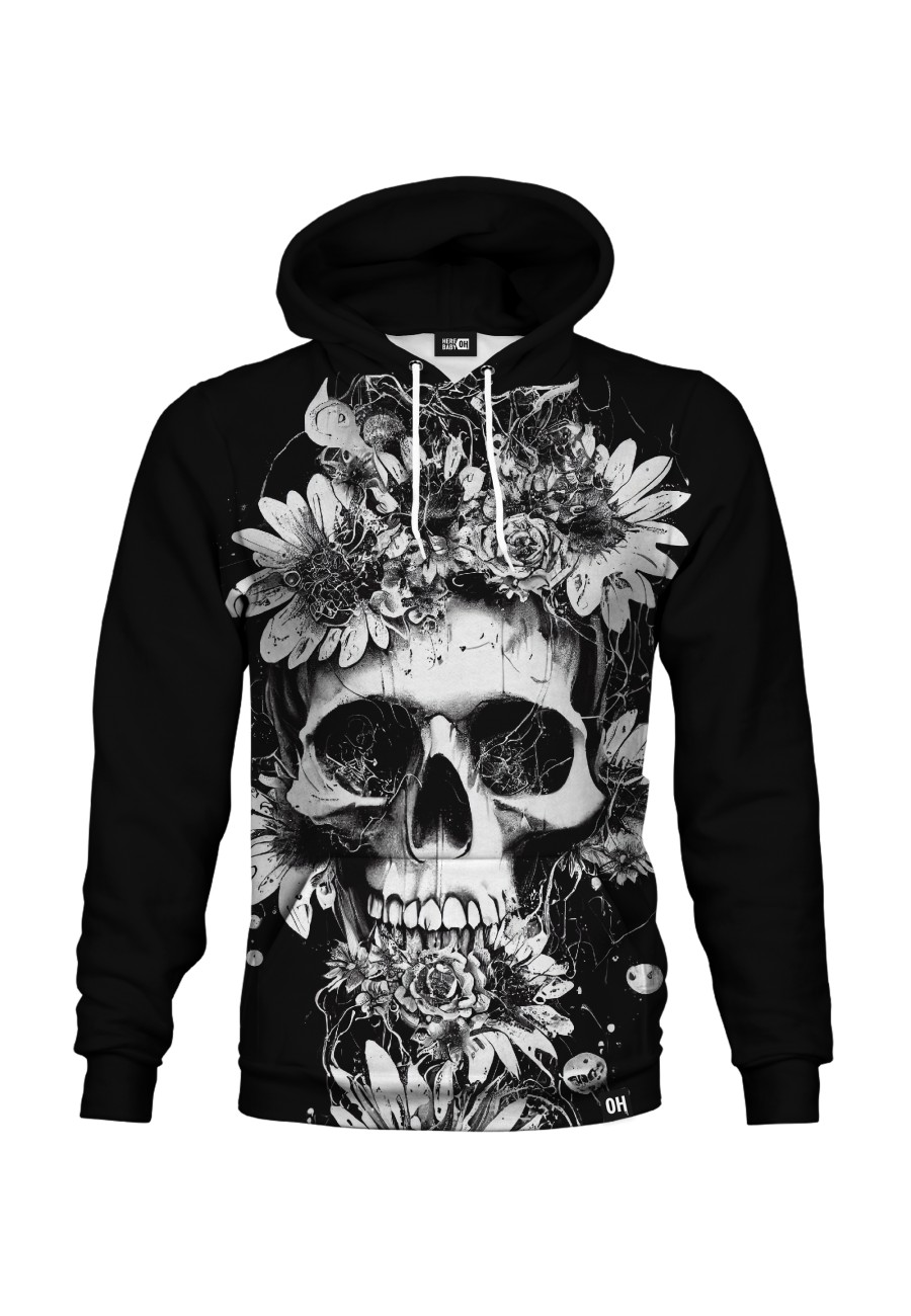 Bluza fullprint z kapturem Flowered Skull