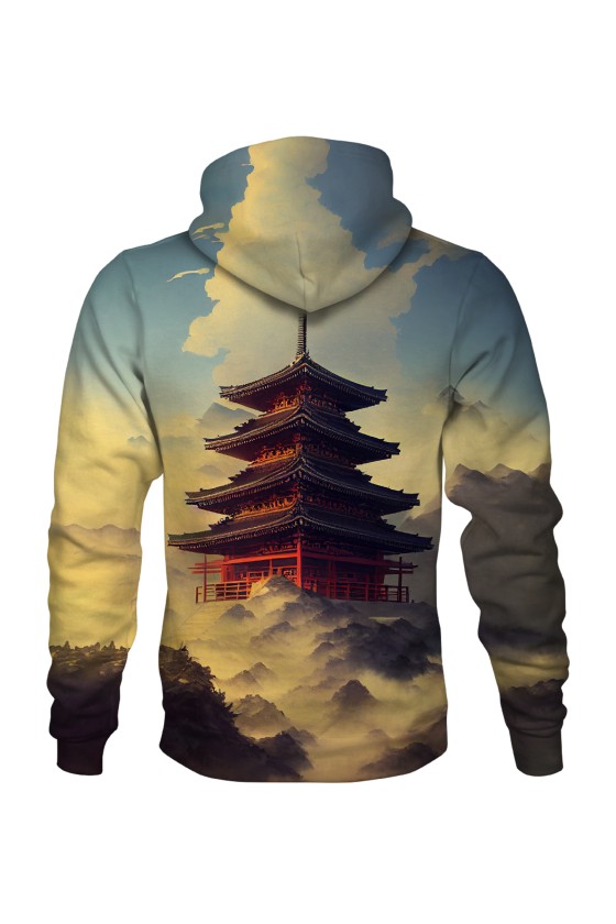 Bluza fullprint z kapturem Japanese Pagoda