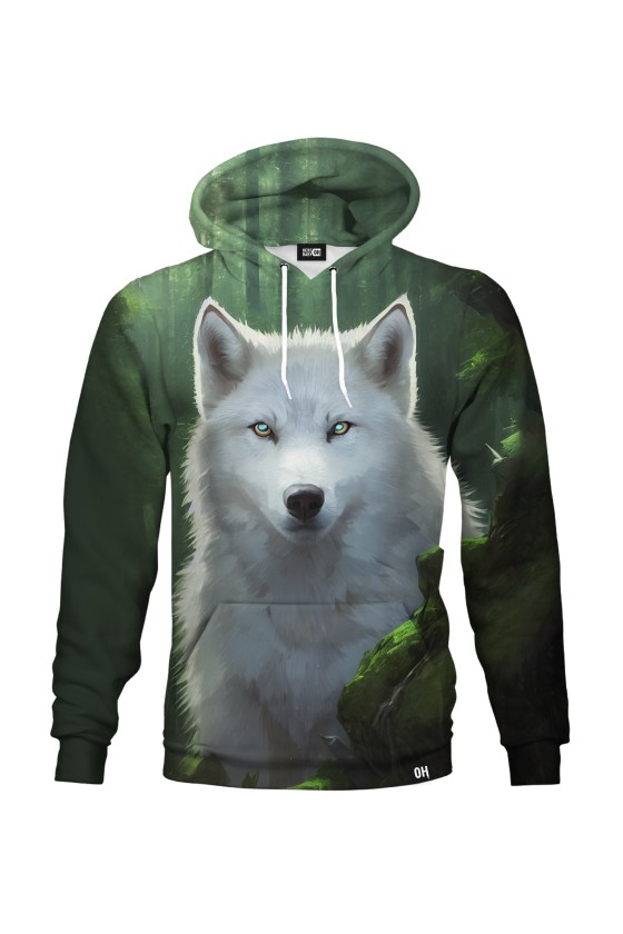 Bluza fullprint z kapturem White Wolf