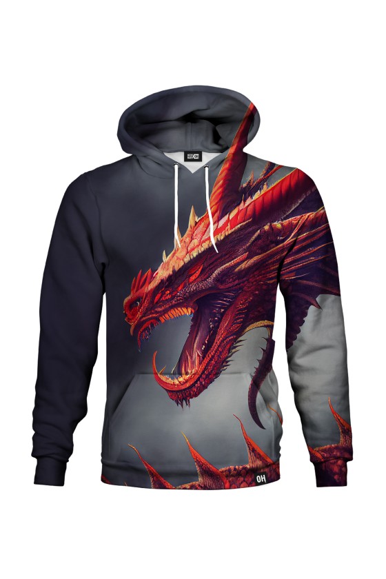 Bluza fullprint z kapturem Spiky Dragon