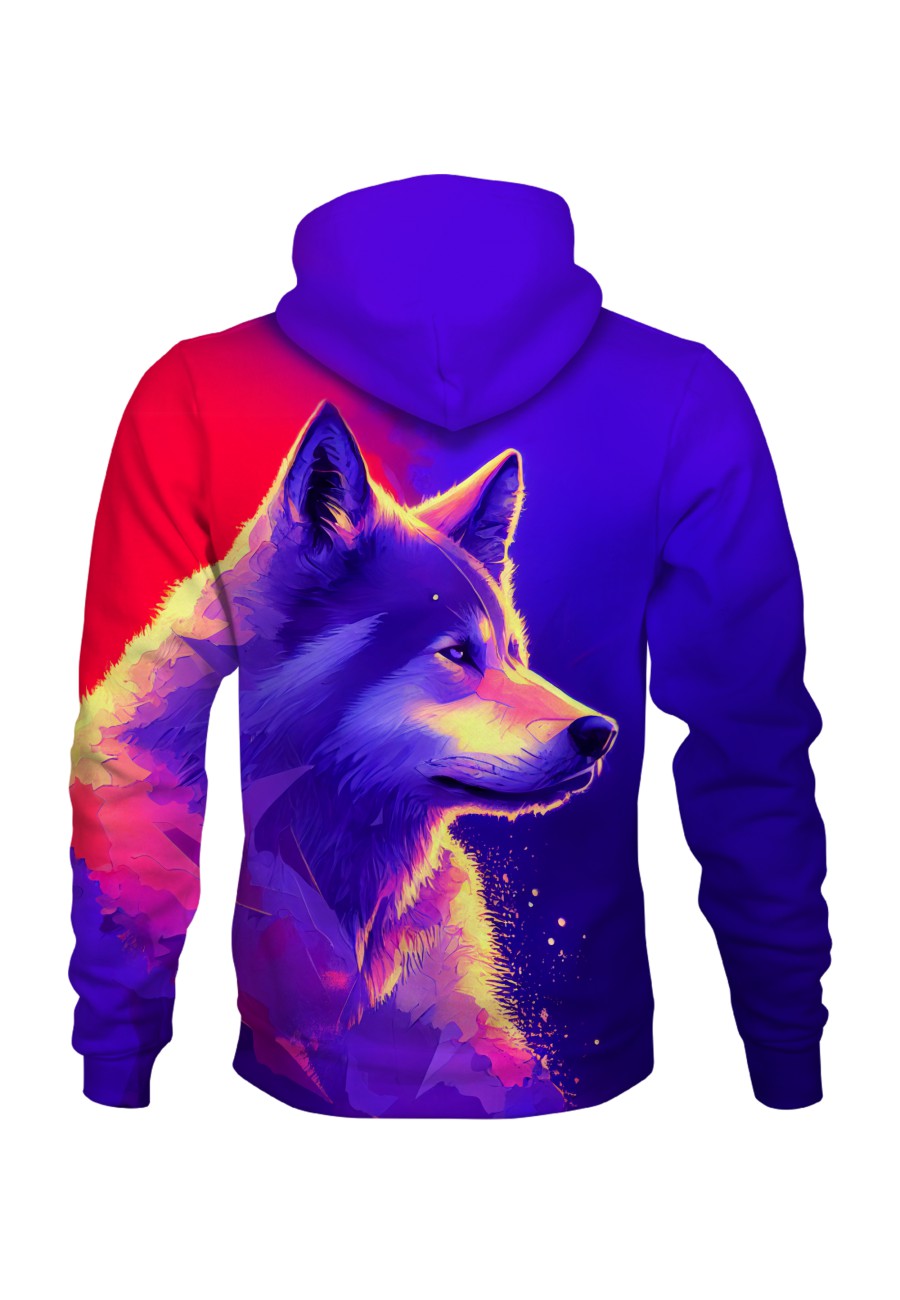 Bluza fullprint z kapturem Graffiti Wolf