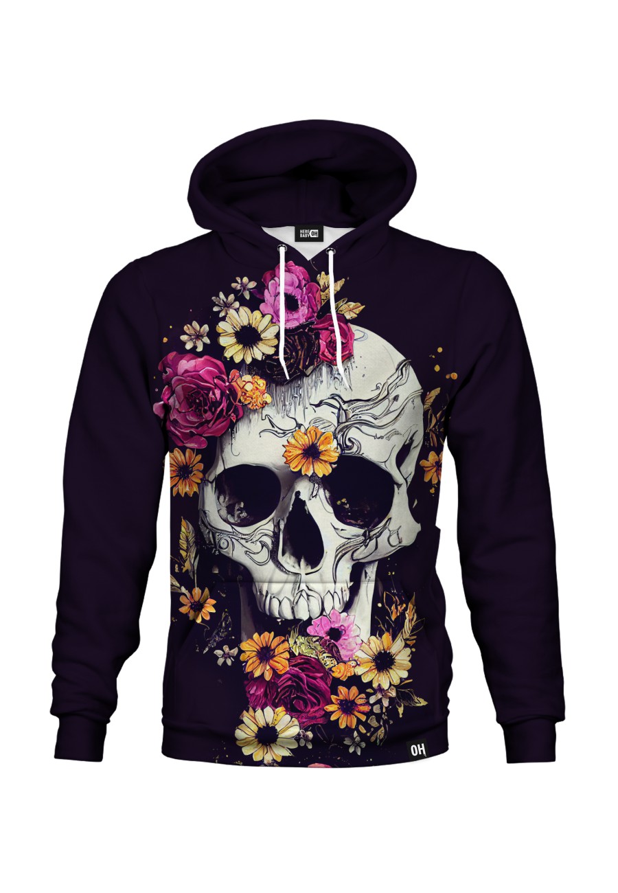 Bluza fullprint z kapturem Beautiful Skull