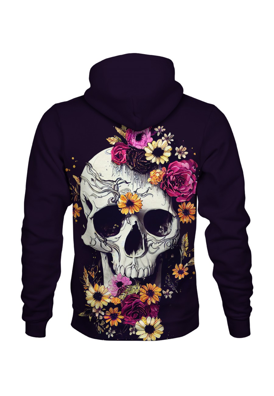 Bluza fullprint z kapturem Beautiful Skull