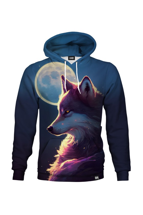 Bluza fullprint z kapturem Moon Wolf