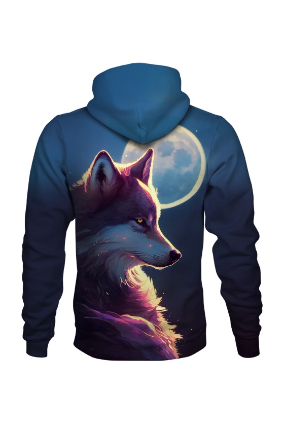 Bluza fullprint z kapturem Moon Wolf