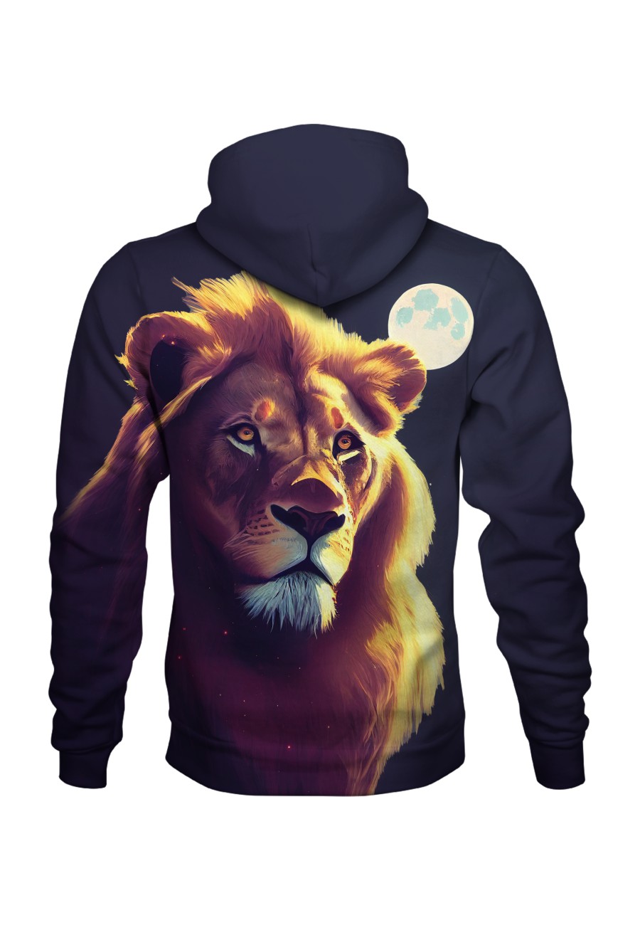 Bluza fullprint z kapturem Moon Lion