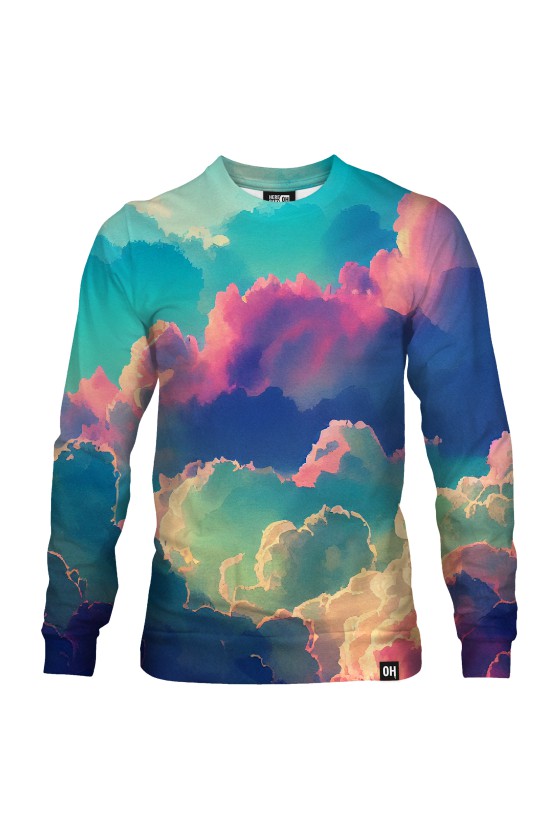 Bluza fullprint bez kaptura Fluffy Colorful Clouds