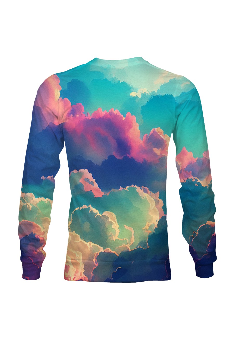 Bluza fullprint bez kaptura Fluffy Colorful Clouds