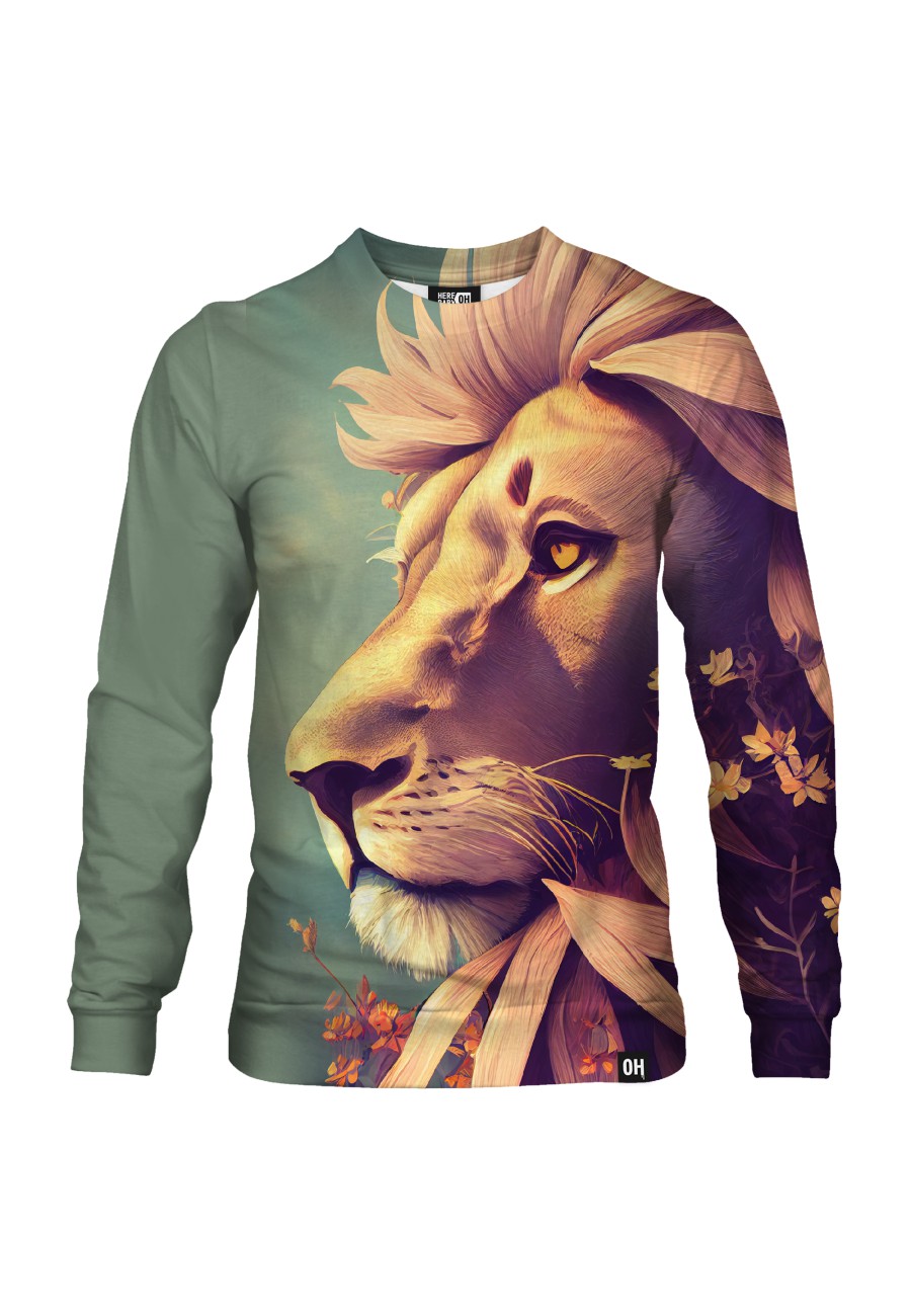 Bluza fullprint bez kaptura Flowered Lion