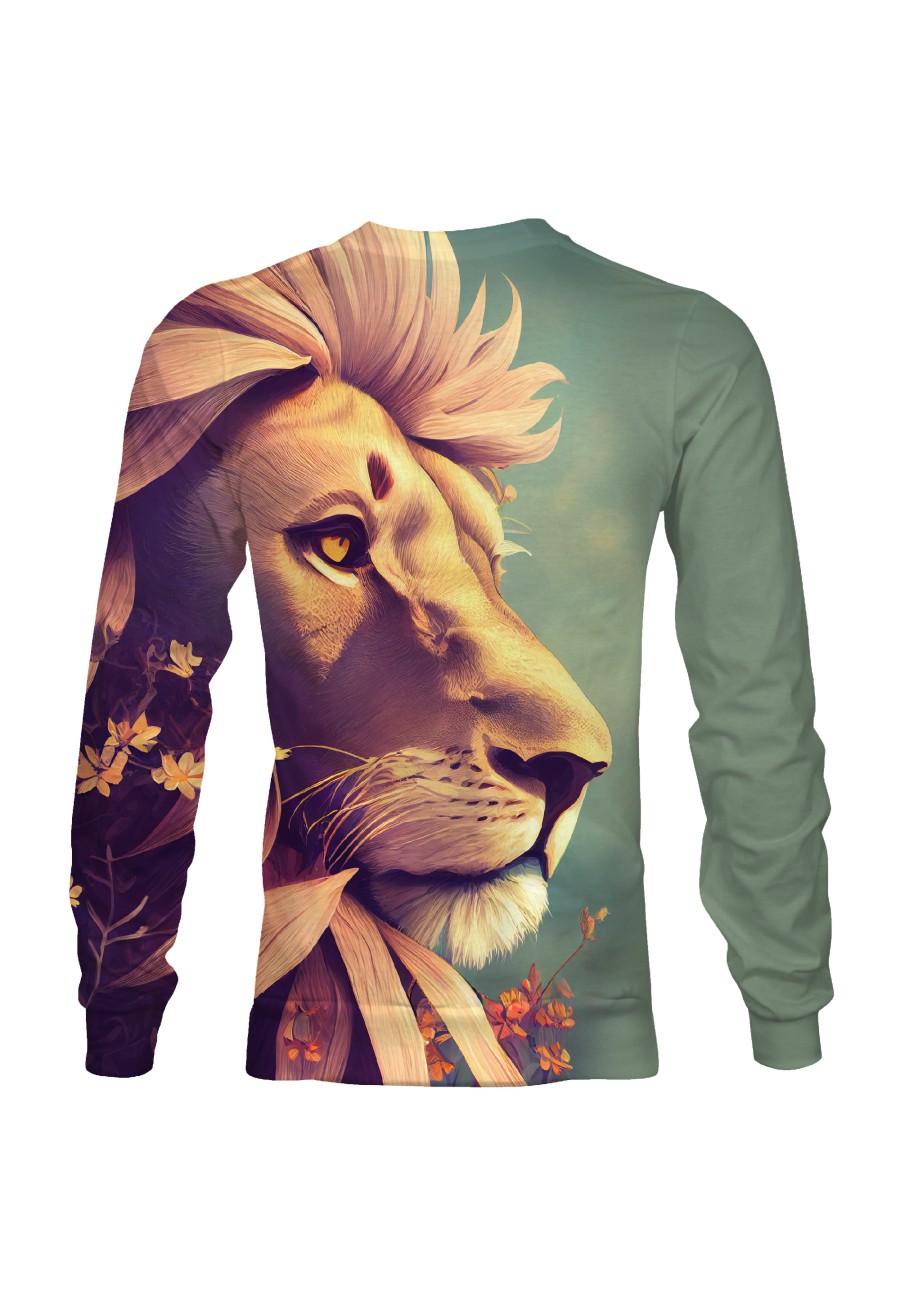 Bluza fullprint bez kaptura Flowered Lion