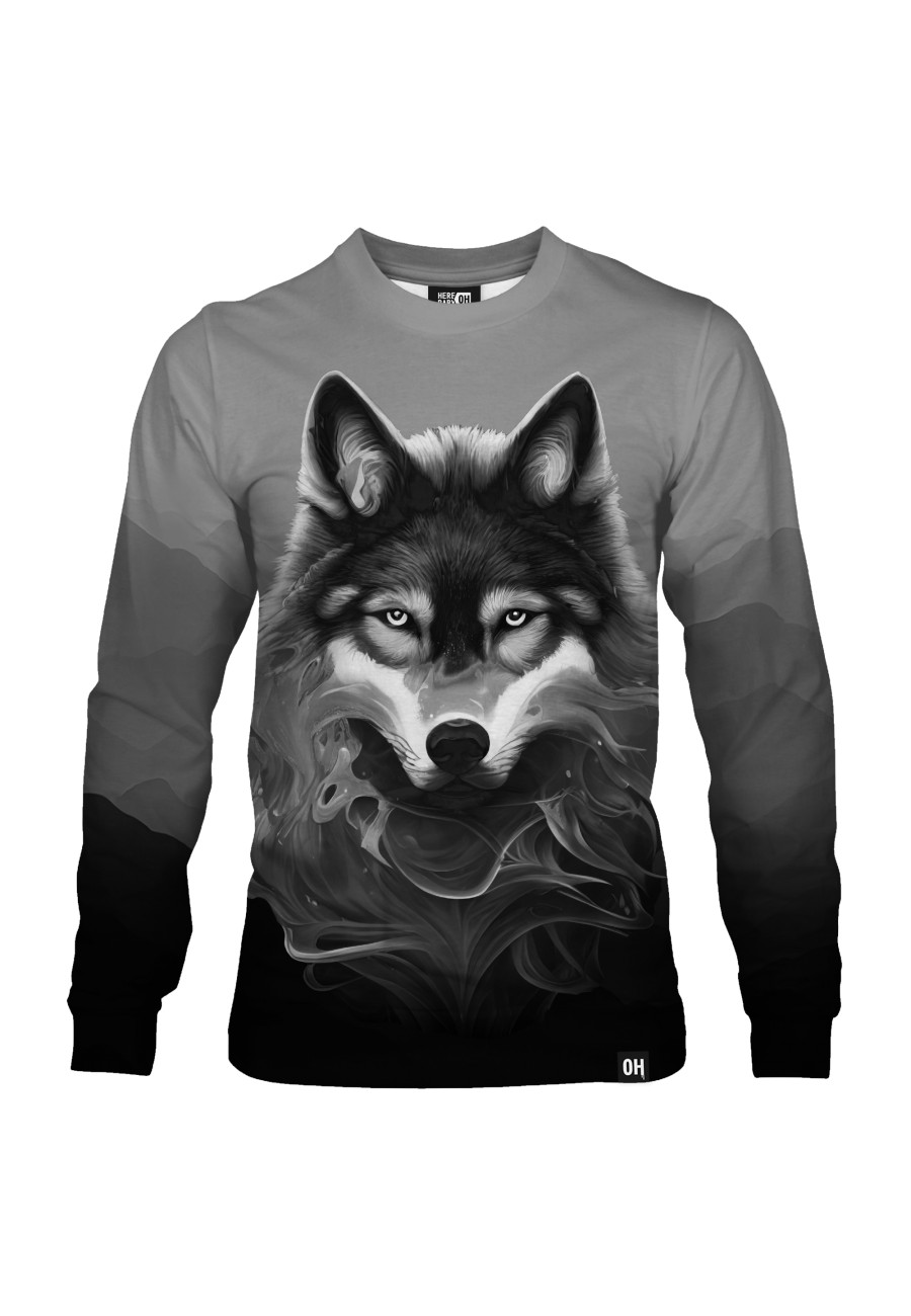 Bluza fullprint bez kaptura Gray Spirit of Wolf