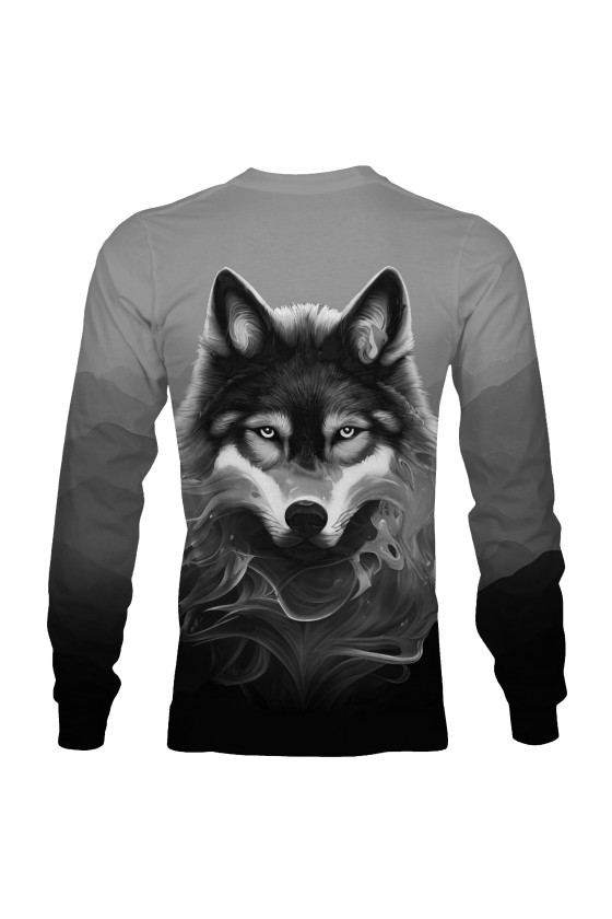 Bluza fullprint bez kaptura Gray Spirit of Wolf