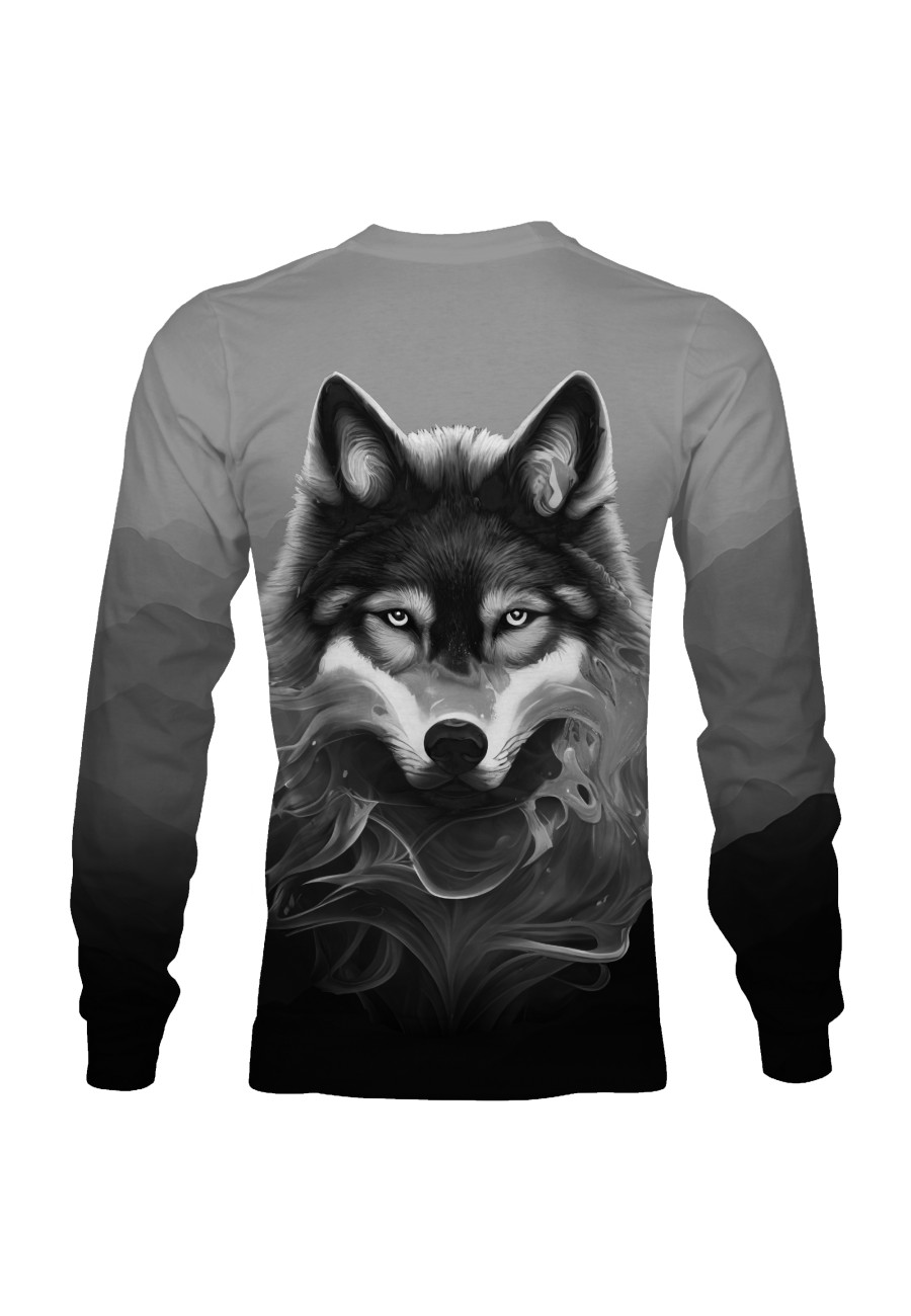 Bluza fullprint bez kaptura Gray Spirit of Wolf