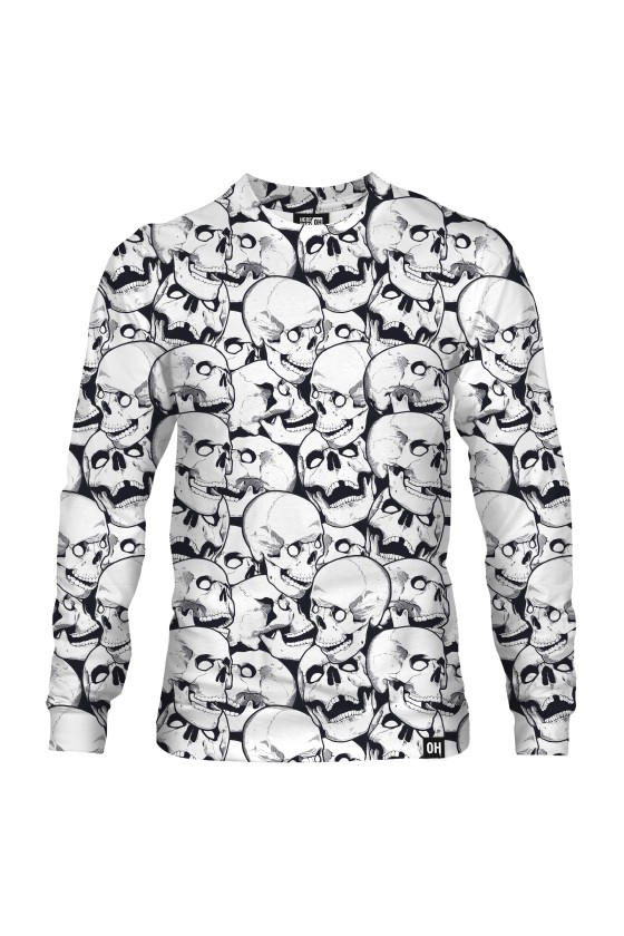 Bluza fullprint bez kaptura Skull Doodle