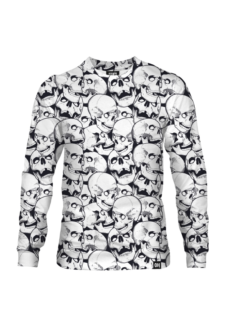 Bluza fullprint bez kaptura Skull Doodle