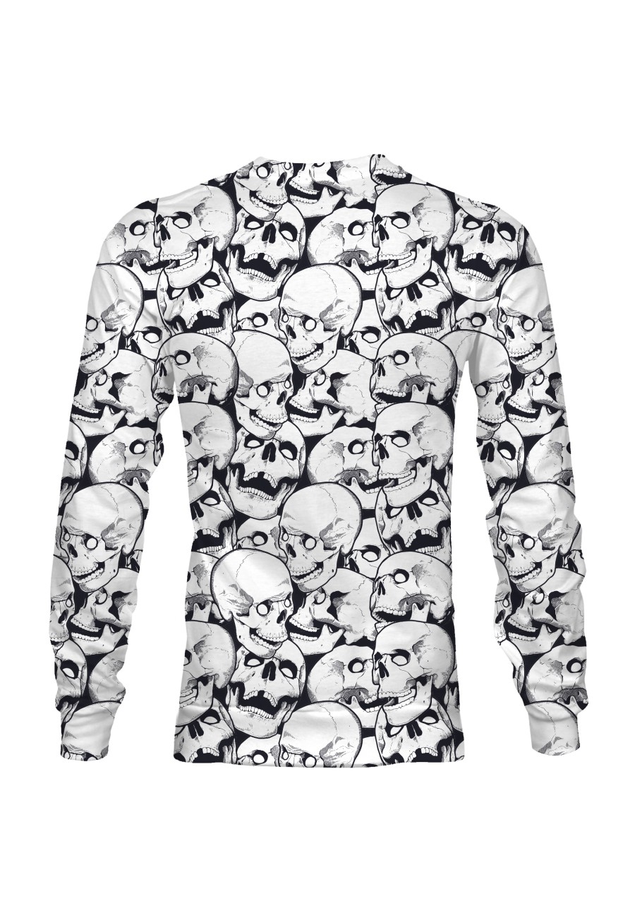 Bluza fullprint bez kaptura Skull Doodle